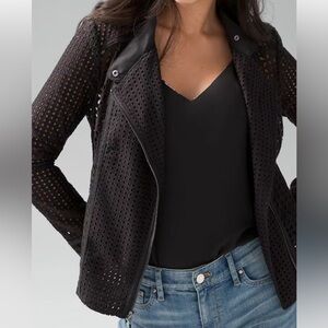 WHBM Eyelet Moto Jacket, size 00, worn only once, like new